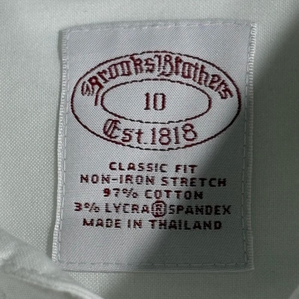 Brooks Brothers Shirt Womens 10 White Non Iron Stretch Classic Fit Button Front - Picture 5 of 14